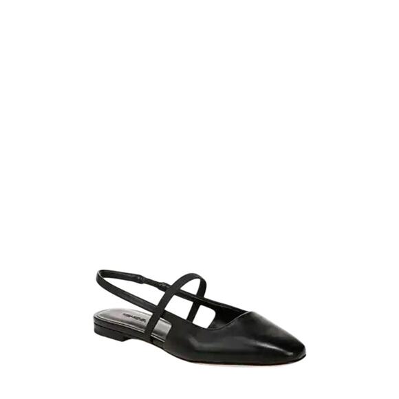 Vince Shoes - Vince Bernice-B Leather Slingback Flats in Black Size 9